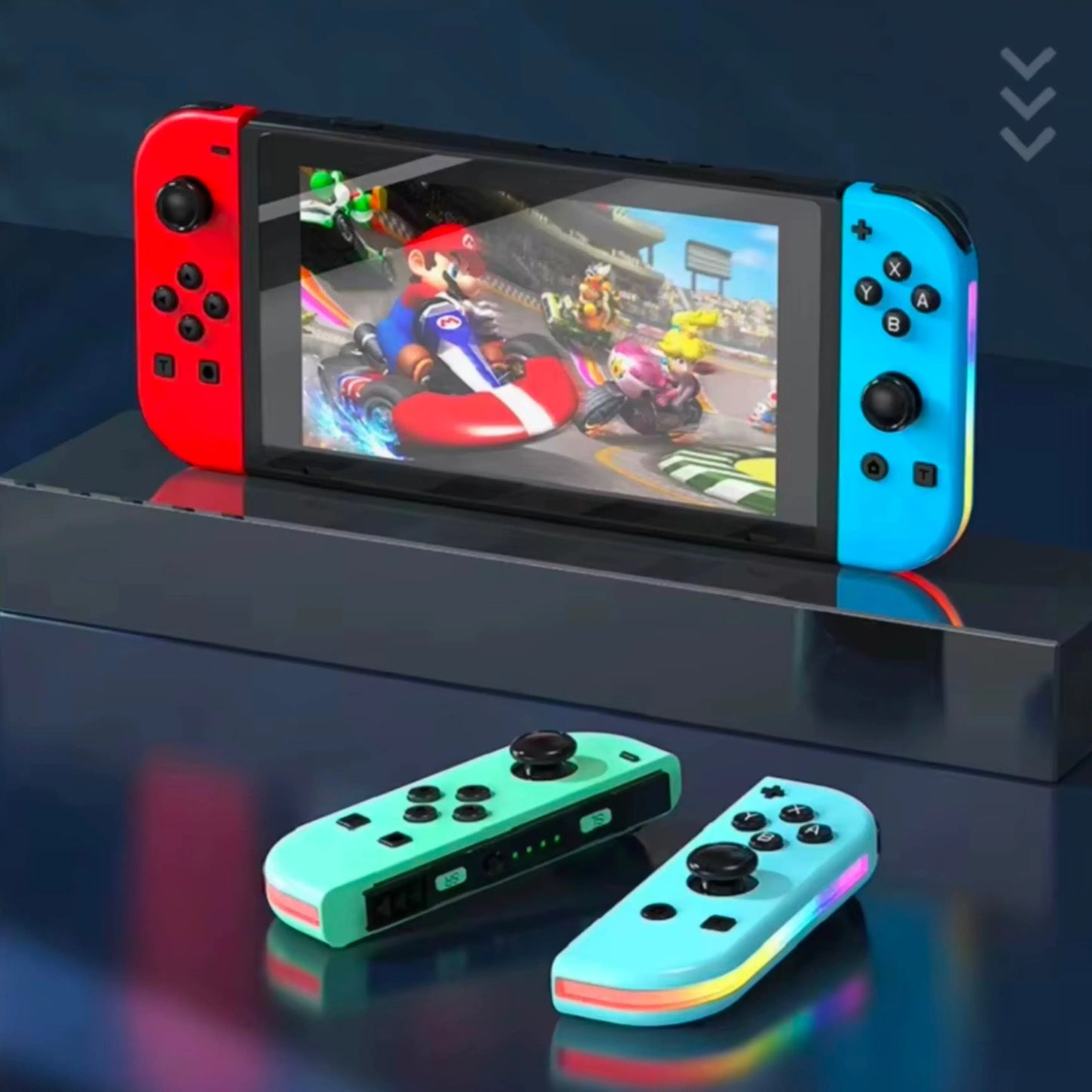 Ergonomischer Switch Controller im Spielmodus mit komfortablem Griff