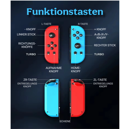 Detailansicht der Tasten und Stick-Anordnung am Switch Controller